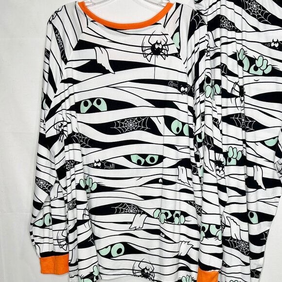 Celebrate Halloween Women’s Pajama Set sz 3X 2 Piece Mummy White Orange - Picture 5 of 10